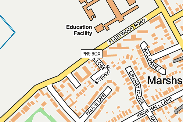 PR9 9QX map - OS OpenMap – Local (Ordnance Survey)