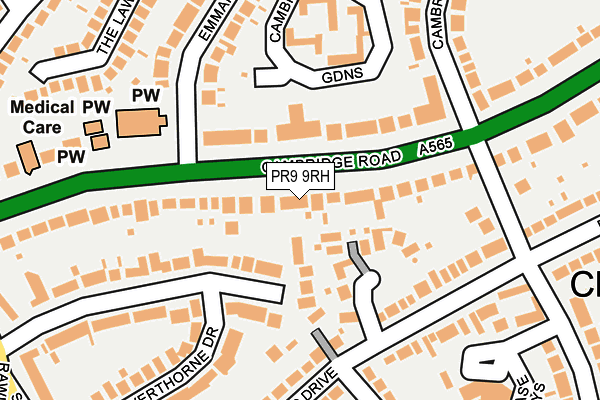 PR9 9RH map - OS OpenMap – Local (Ordnance Survey)