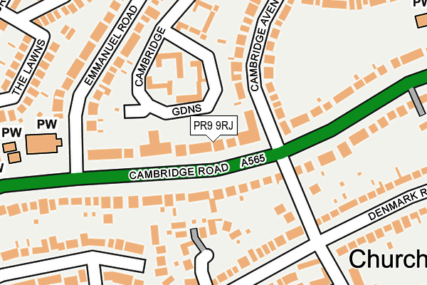 PR9 9RJ map - OS OpenMap – Local (Ordnance Survey)