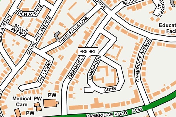 PR9 9RL map - OS OpenMap – Local (Ordnance Survey)
