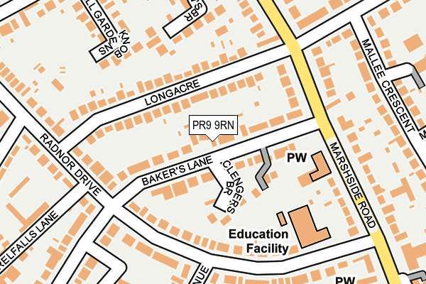 PR9 9RN map - OS OpenMap – Local (Ordnance Survey)