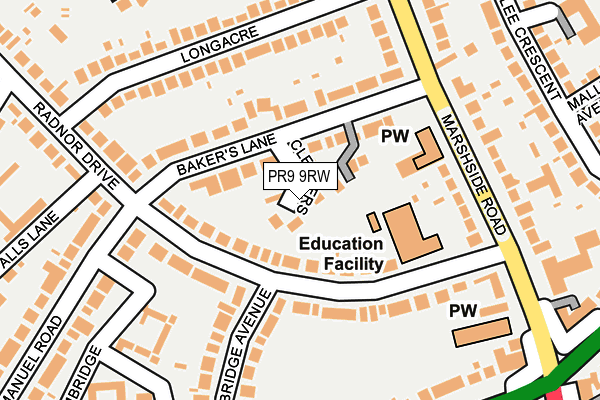 PR9 9RW map - OS OpenMap – Local (Ordnance Survey)