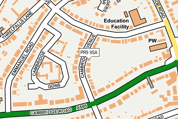 PR9 9SA map - OS OpenMap – Local (Ordnance Survey)