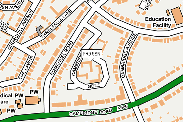 PR9 9SN map - OS OpenMap – Local (Ordnance Survey)