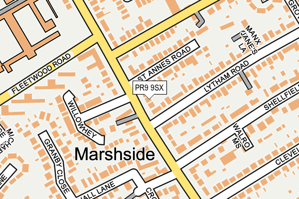 PR9 9SX map - OS OpenMap – Local (Ordnance Survey)