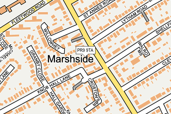 PR9 9TA map - OS OpenMap – Local (Ordnance Survey)