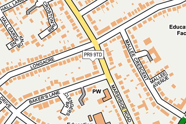 PR9 9TD map - OS OpenMap – Local (Ordnance Survey)