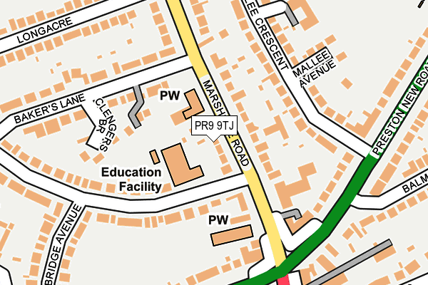 PR9 9TJ map - OS OpenMap – Local (Ordnance Survey)