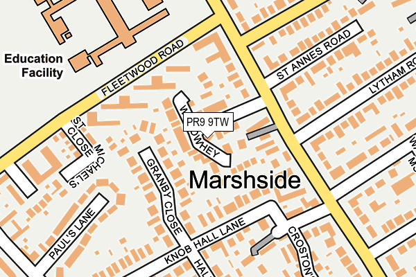 PR9 9TW map - OS OpenMap – Local (Ordnance Survey)