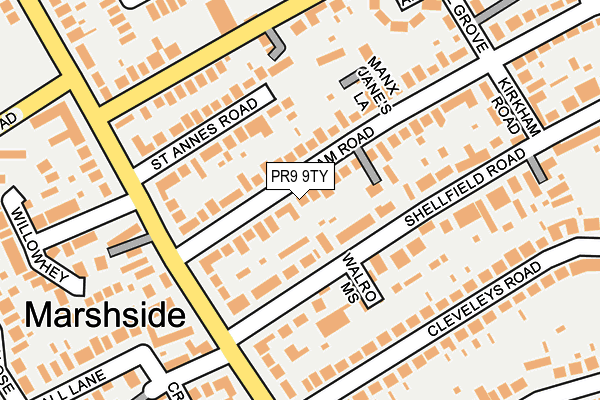 PR9 9TY map - OS OpenMap – Local (Ordnance Survey)