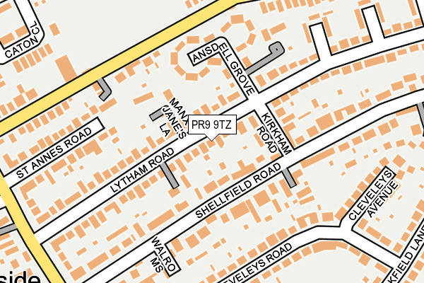 PR9 9TZ map - OS OpenMap – Local (Ordnance Survey)