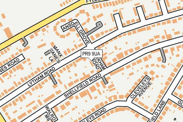 PR9 9UA map - OS OpenMap – Local (Ordnance Survey)
