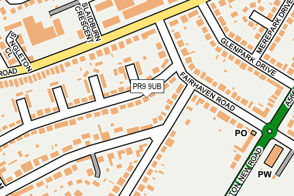 PR9 9UB map - OS OpenMap – Local (Ordnance Survey)