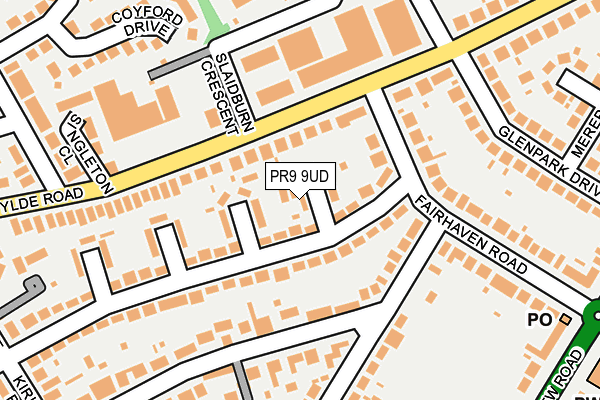 PR9 9UD map - OS OpenMap – Local (Ordnance Survey)