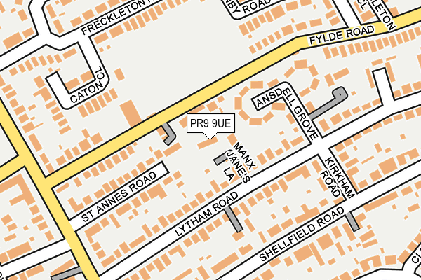 PR9 9UE map - OS OpenMap – Local (Ordnance Survey)