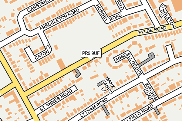 PR9 9UF map - OS OpenMap – Local (Ordnance Survey)