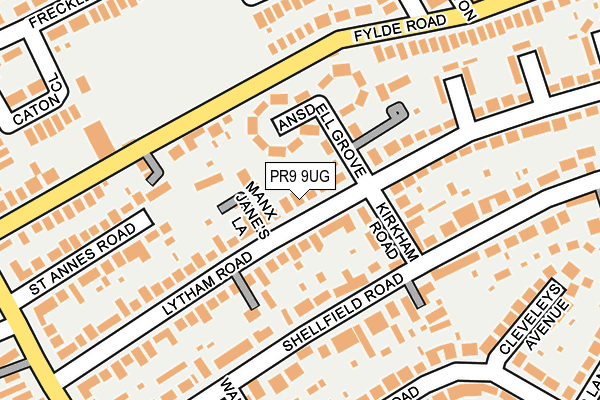 PR9 9UG map - OS OpenMap – Local (Ordnance Survey)