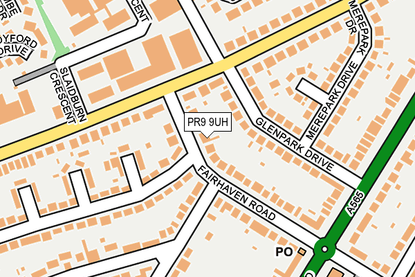 PR9 9UH map - OS OpenMap – Local (Ordnance Survey)
