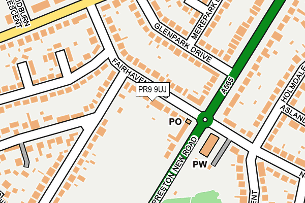 PR9 9UJ map - OS OpenMap – Local (Ordnance Survey)