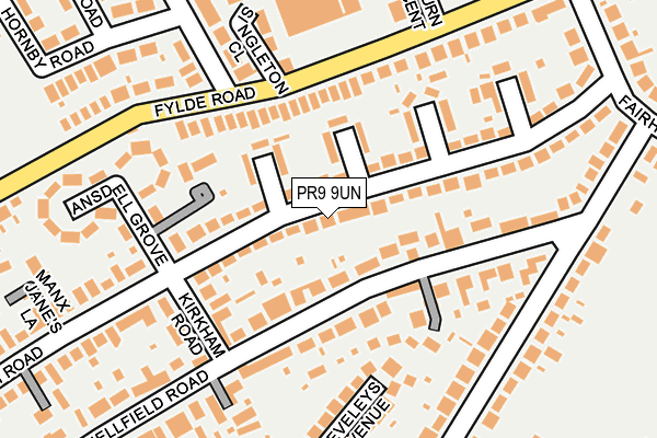 PR9 9UN map - OS OpenMap – Local (Ordnance Survey)