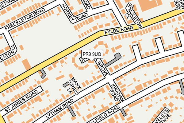 PR9 9UQ map - OS OpenMap – Local (Ordnance Survey)