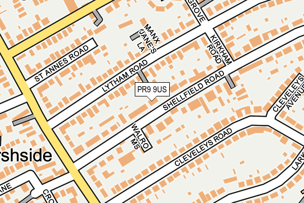 PR9 9US map - OS OpenMap – Local (Ordnance Survey)