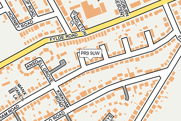 PR9 9UW map - OS OpenMap – Local (Ordnance Survey)