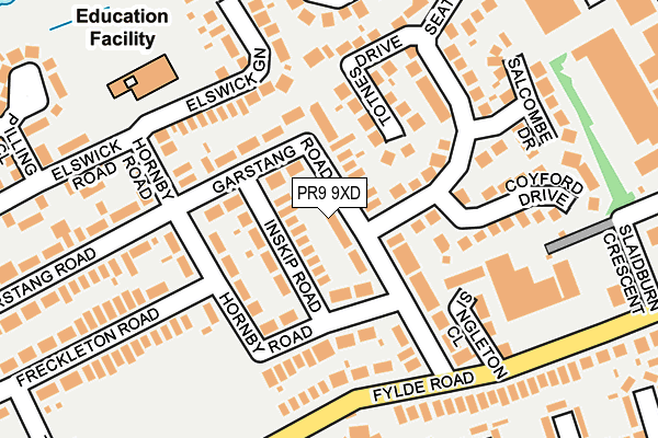 PR9 9XD map - OS OpenMap – Local (Ordnance Survey)