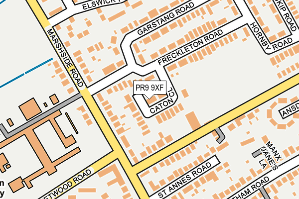 PR9 9XF map - OS OpenMap – Local (Ordnance Survey)