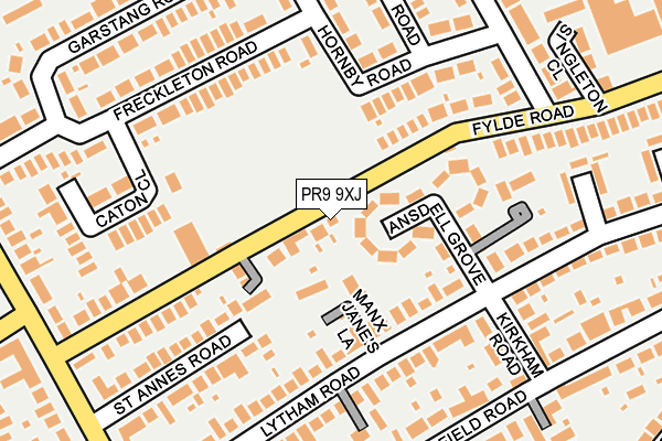 PR9 9XJ map - OS OpenMap – Local (Ordnance Survey)