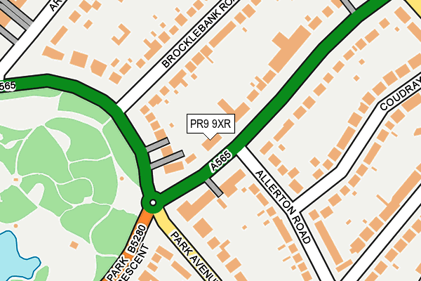 PR9 9XR map - OS OpenMap – Local (Ordnance Survey)