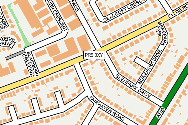 PR9 9XY map - OS OpenMap – Local (Ordnance Survey)