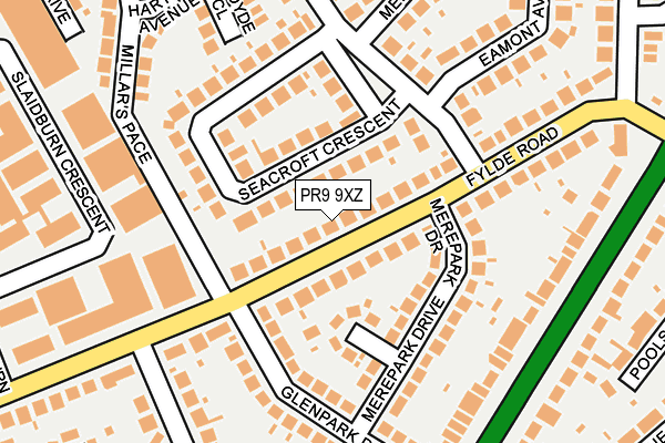 PR9 9XZ map - OS OpenMap – Local (Ordnance Survey)