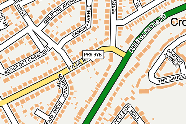 PR9 9YB map - OS OpenMap – Local (Ordnance Survey)