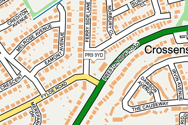 PR9 9YD map - OS OpenMap – Local (Ordnance Survey)