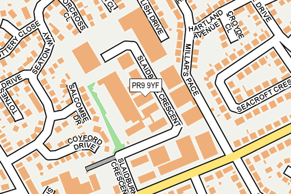 PR9 9YF map - OS OpenMap – Local (Ordnance Survey)