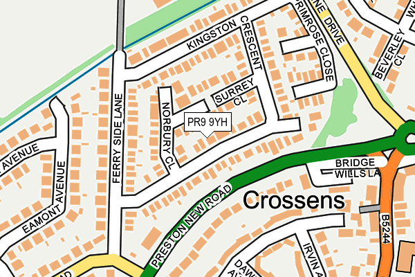 PR9 9YH map - OS OpenMap – Local (Ordnance Survey)