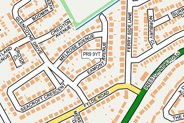 PR9 9YT map - OS OpenMap – Local (Ordnance Survey)