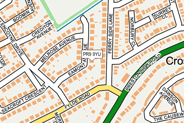 PR9 9YU map - OS OpenMap – Local (Ordnance Survey)