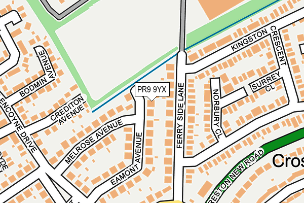 PR9 9YX map - OS OpenMap – Local (Ordnance Survey)