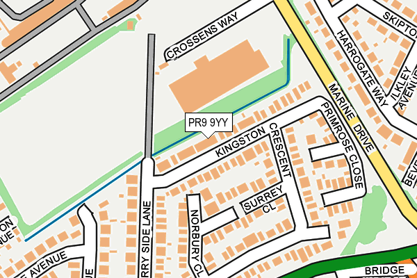 PR9 9YY map - OS OpenMap – Local (Ordnance Survey)