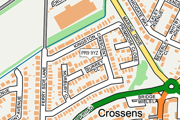 PR9 9YZ map - OS OpenMap – Local (Ordnance Survey)