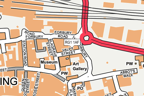 RG1 1AF map - OS OpenMap – Local (Ordnance Survey)