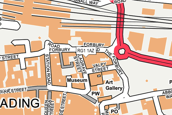 RG1 1AZ map - OS OpenMap – Local (Ordnance Survey)