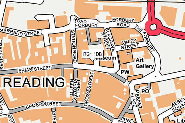 RG1 1DB map - OS OpenMap – Local (Ordnance Survey)