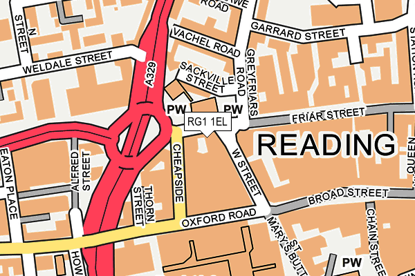 RG1 1EL map - OS OpenMap – Local (Ordnance Survey)