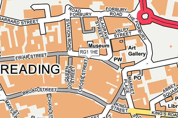 RG1 1HE map - OS OpenMap – Local (Ordnance Survey)