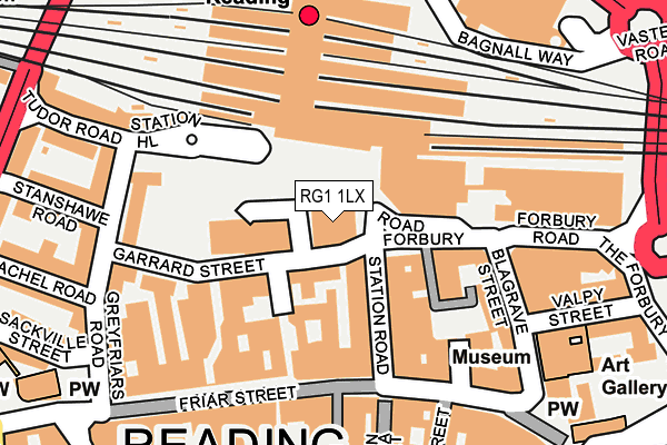 RG1 1LX map - OS OpenMap – Local (Ordnance Survey)