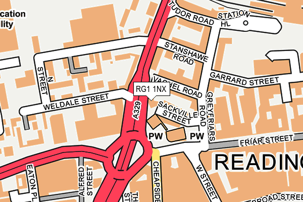 RG1 1NX map - OS OpenMap – Local (Ordnance Survey)