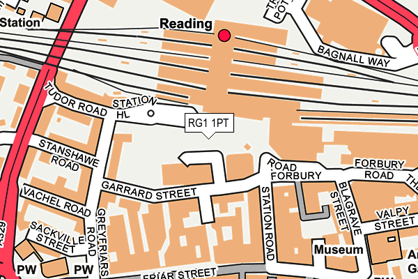 RG1 1PT map - OS OpenMap – Local (Ordnance Survey)